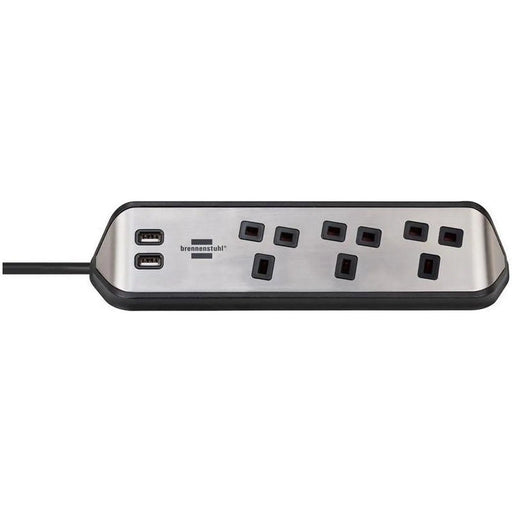Brennenstuhl estilo Corner Extension Lead 240V 3-Gang 13A Black 2m