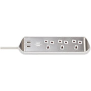 Brennenstuhl estilo Corner Extension Lead 240V 3-Gang 13A White 2m