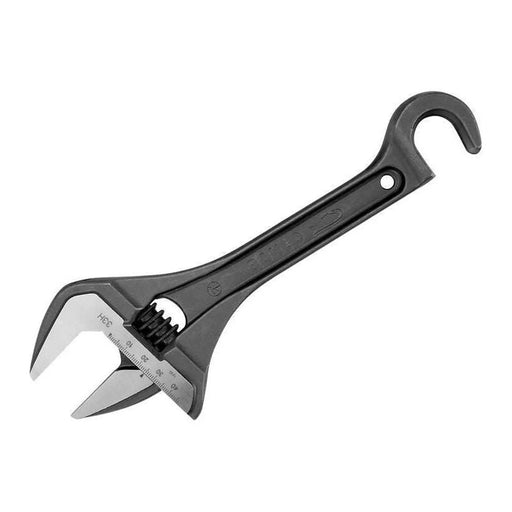 BAHCO Wide Jaw Adjustable Wrench with Hook