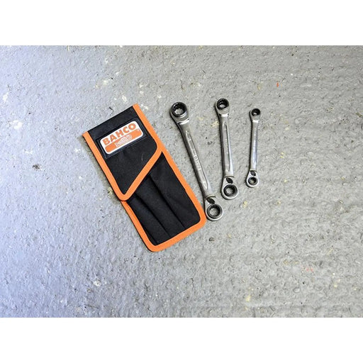 Bahco S4RM Series Reversible Ratchet Spanner Set, 3 Piece