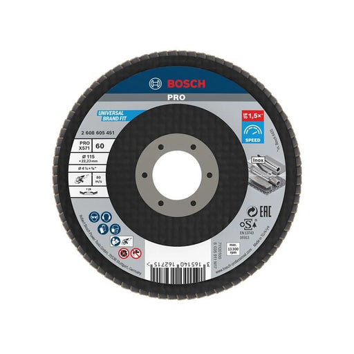 Bosch Powertool Accessories Bosch PRO X571 Flap Disc Angled 115mm Heavy Duty