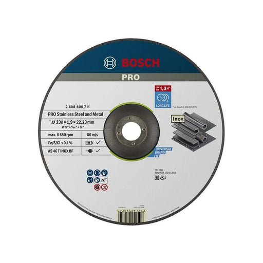 Bosch Powertool Accessories Bosch PRO Stainless Steel Cutting Disc 230mm