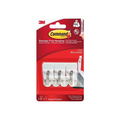 Command™ Small White Wire Hooks with Adhesive Strips