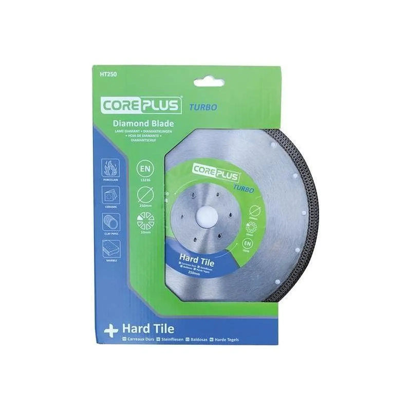 CorePlus Hard Tile Turbo Diamond Blade 250mm Premium Quality