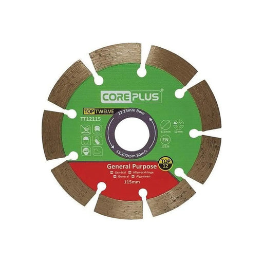 CorePlus Diamond Blade 115mm General Purpose Cutting