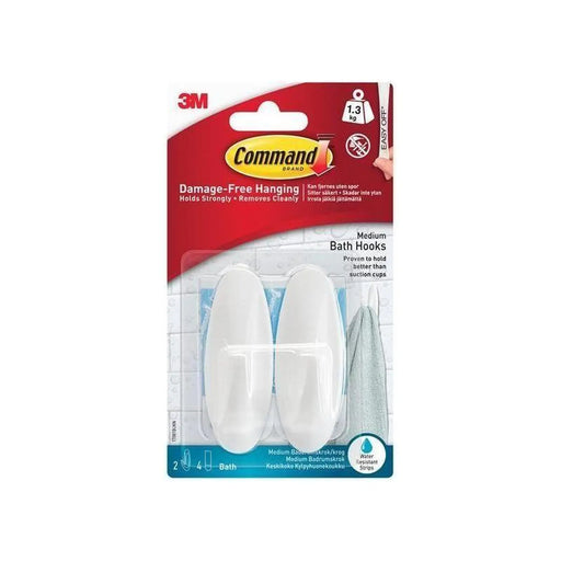 Command™ Medium Bathroom Hooks Damage-Free Hanging
