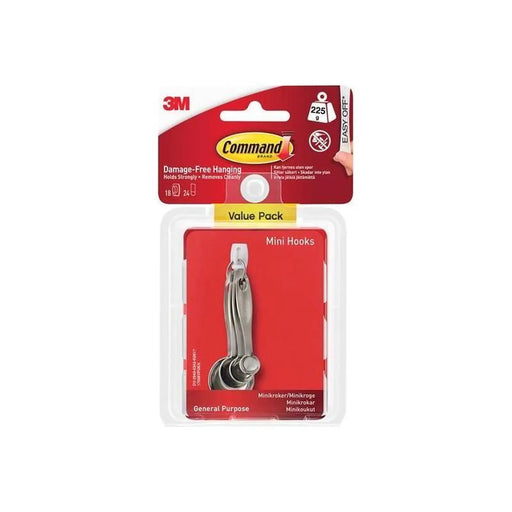 Command™ White Mini Hooks Value Pack for Damage-Free Hanging