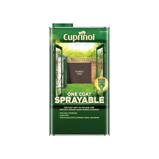 Cuprinol One Coat Sprayable Fence Treatment 5L Forest Oak