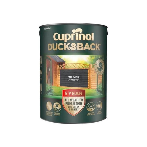 Cuprinol Ducksback 5 Year Waterproof for Sheds & Fences Silver Copse 5 litre