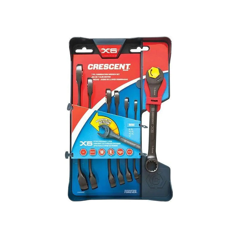 Crescent® Crescent X6 Open End Ratcheting Spanner Set 7 Piece
