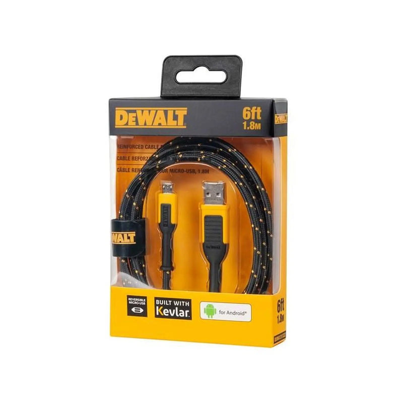 Dewalt Telecoms USB A to USB-Micro Reinforced Charging Cable 1.8m (6ft)