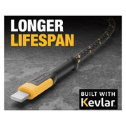 DeWalt Telecoms USB A to Lightning Reinforced Charging Cable