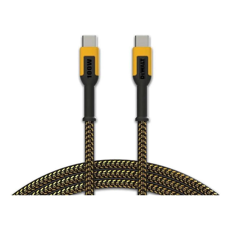DEWALT Telecoms DeWalt USB C to USB C 100W Charging Cable 1.2m