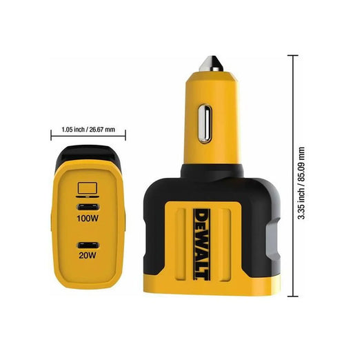 DEWALT Telecoms DeWalt 2-Port PPS PD Car Charger 120W Fast Charging