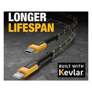 DeWalt Telecoms USB C to Lightning Reinforced Charging Cable