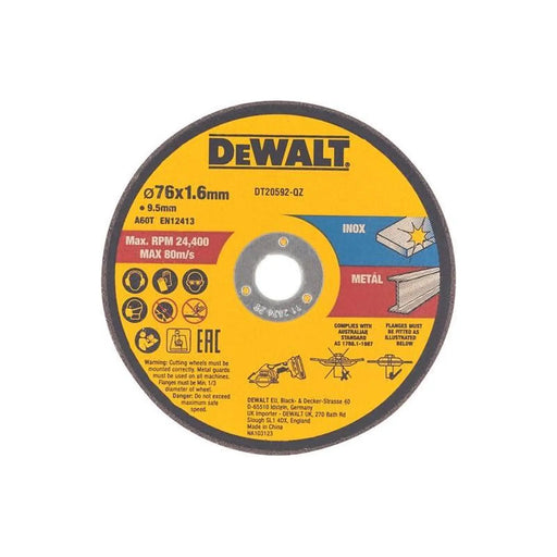DeWALT Power Tools DeWalt DT20592 Bonded Abrasive Cutting Disc 76mm