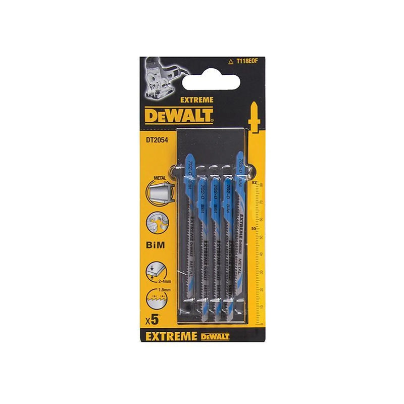 DeWALT Power Tools DeWalt HSS Jigsaw Blades Pack of 5 for Metal Cutting