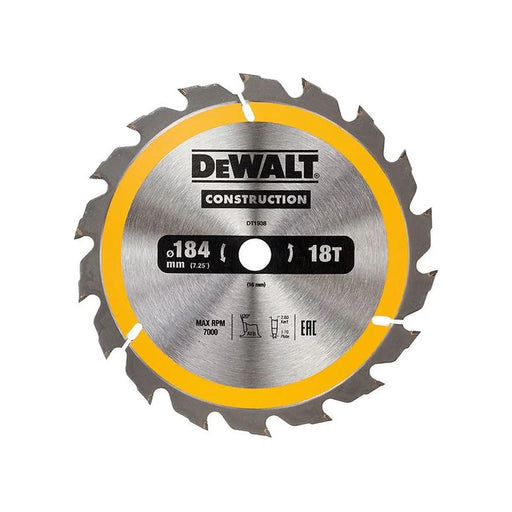DeWALT Power Tools DeWalt Circular Saw Blade 184mm 18T Professional Quality