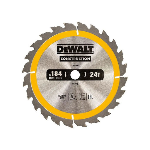 DeWALT Power Tools DeWalt Circular Saw Blade 184mm 24T Professional Quality