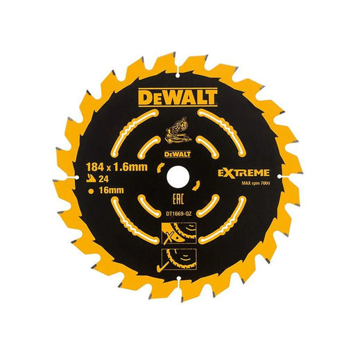 Dewalt Power Tools Cordless Mitre Saw Blade For DCS365 184 x 16mm x 24T