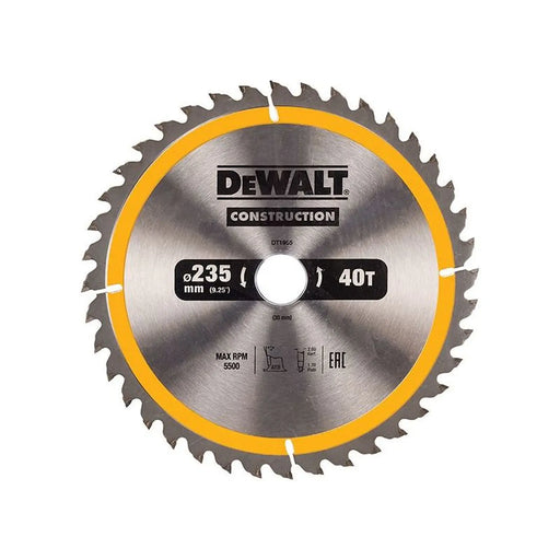 DeWALT Power Tools DeWalt Circular Saw Blade 235mm 40T for Professional Use