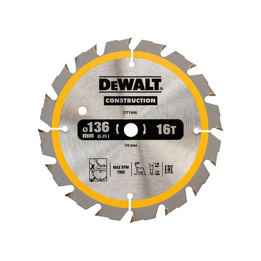 DeWALT Power Tools DeWalt Cordless Trim Saw Blade 136mm with Carbide Teeth