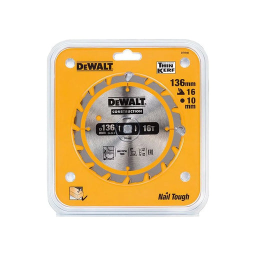 DeWALT Power Tools DeWalt Cordless Trim Saw Blade 136mm with Carbide Teeth