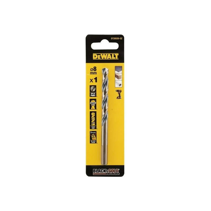 DeWALT Power Tools DeWalt Black&Gold HSS Drill Bit 8.0mm Premium Quality