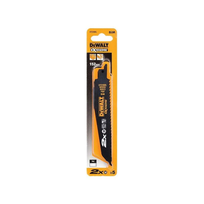 DeWALT Power Tools DeWalt 2X Life Reciprocating Blades Pack of 5
