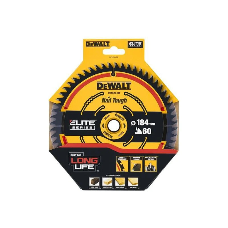 Dewalt Power Tools ELITE™ Series Mitre Saw Blade 184 x 16mm x 60T