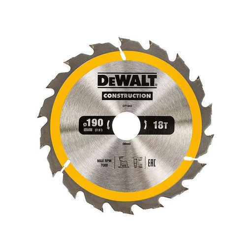 DeWALT Power Tools DeWalt Circular Saw Blade 190mm 18T Professional Quality