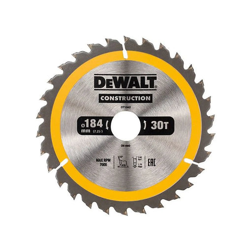 DeWALT Power Tools DeWalt Circular Saw Blade 184mm 30T Professional