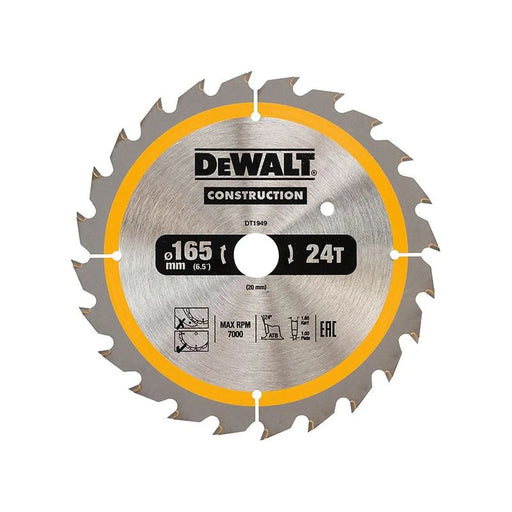 DeWALT Power Tools DeWalt Cordless Construction Trim Saw Blade 165mm