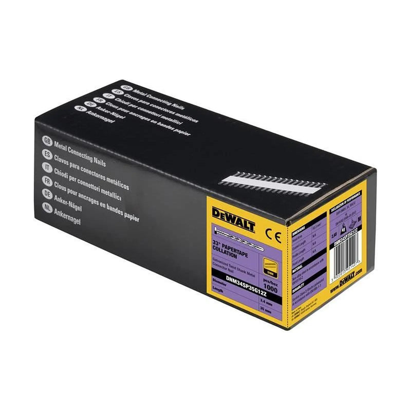 DeWALT Power Tools DeWalt Galvanised Metal Connector Twist Nails 3.4 x 35mm
