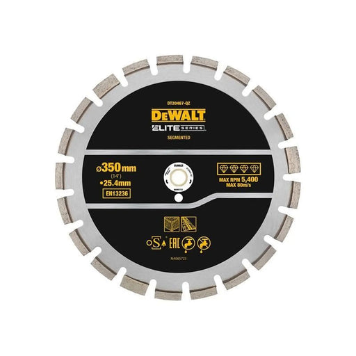 DeWALT Power Tools DeWalt Asphalt Diamond Segmented Wheel 350 x 25.4mm