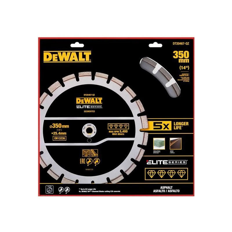 DeWALT Power Tools DeWalt Asphalt Diamond Segmented Wheel 350 x 25.4mm