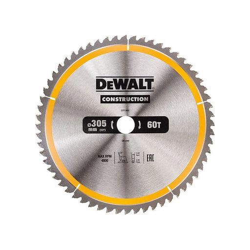 Dewalt Power Tools Stationary Construction Circular Saw Blade 305 x 30mm x 60T ATB/Neg