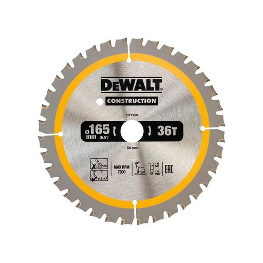 DeWALT Power Tools DeWalt Cordless Construction Trim Saw Blade 165mm