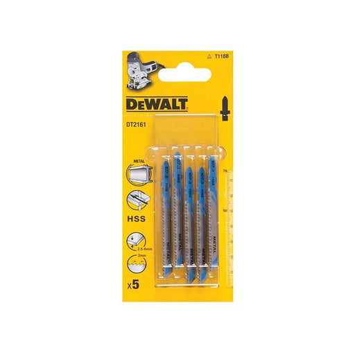 DeWALT Power Tools DeWalt HSS Jigsaw Blades Pack of 5 for Metal Cutting