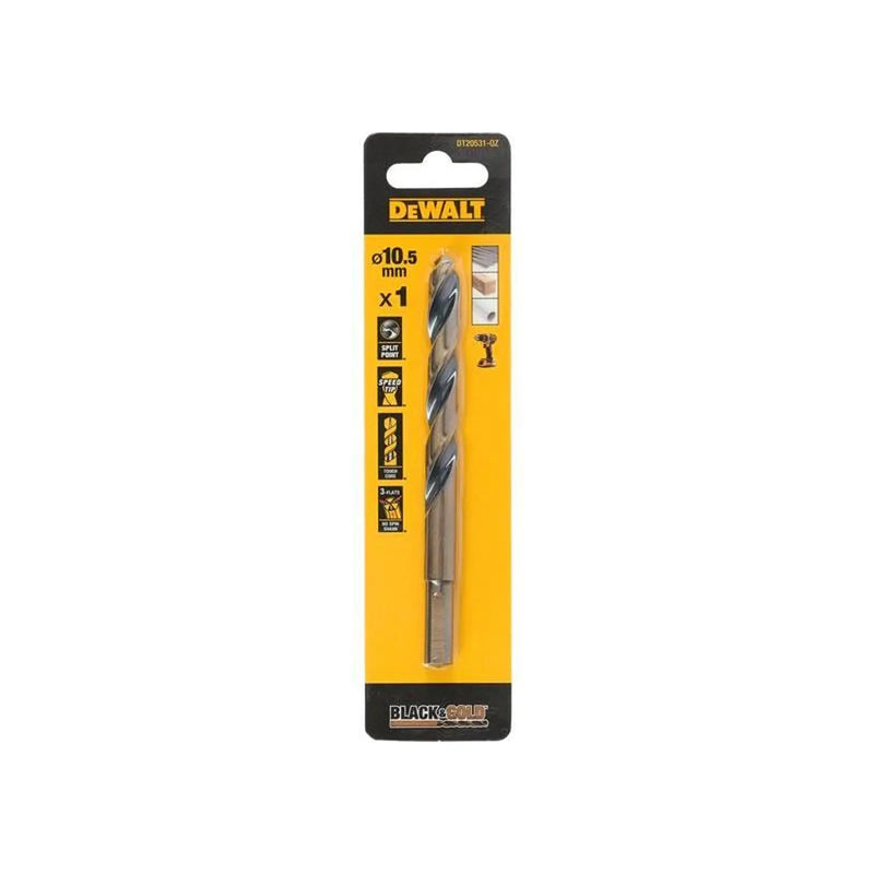 DeWALT Power Tools DeWalt Black&Gold HSS Drill Bit 10.5mm