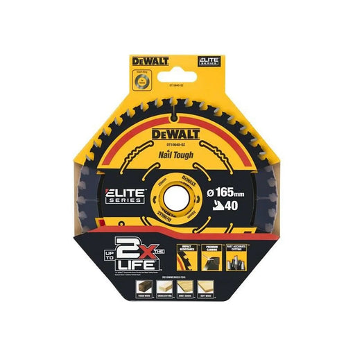 Dewalt Power Tools ELITE™ Series Framing Circular Saw Blade 165 x 20mm x 40T