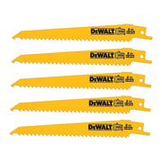 DeWALT Power Tools DeWalt Bi-Metal Reciprocating Saw Blades Pack of 5