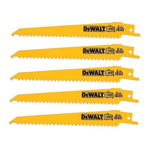 DeWALT Power Tools DeWalt Bi-Metal Reciprocating Saw Blades Pack of 5