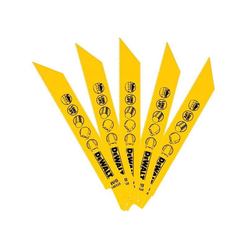 Dewalt Power Tools Bi-Metal Reciprocating Blade for Metal 152mm x 14 TPI (Pack 5)