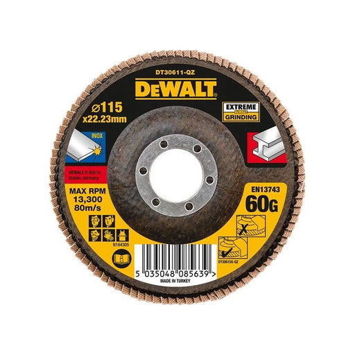 Dewalt Power Tools Extreme Flap Disc 115 x 22.2mm 60G
