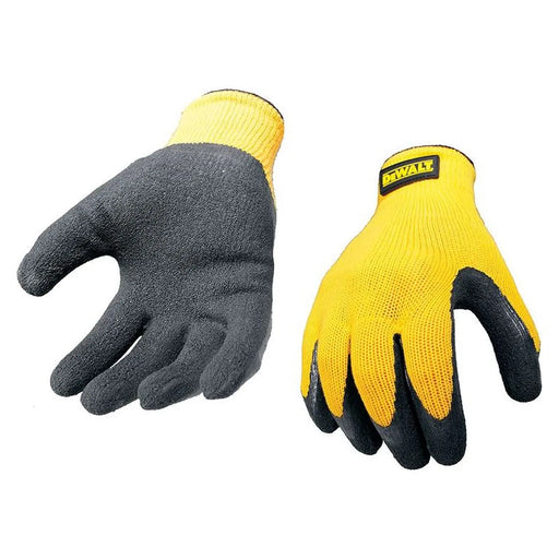 DeWALT Power Tools DeWalt Yellow Knit Back Latex Grip Gloves - Large