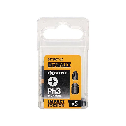 DeWALT Power Tools DeWalt Impact Torsion Bits PH3 25mm Pack of 5
