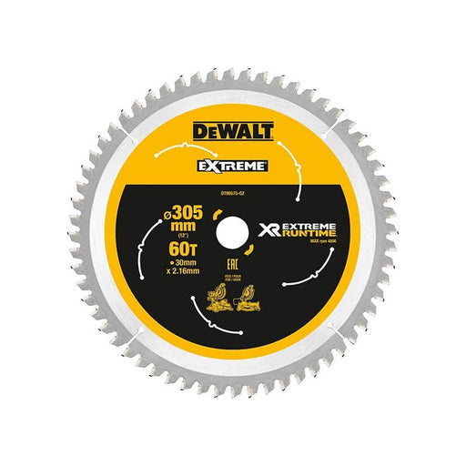 DeWALT Power Tools DeWalt FlexVolt 305mm Mitre Saw Blade 60T