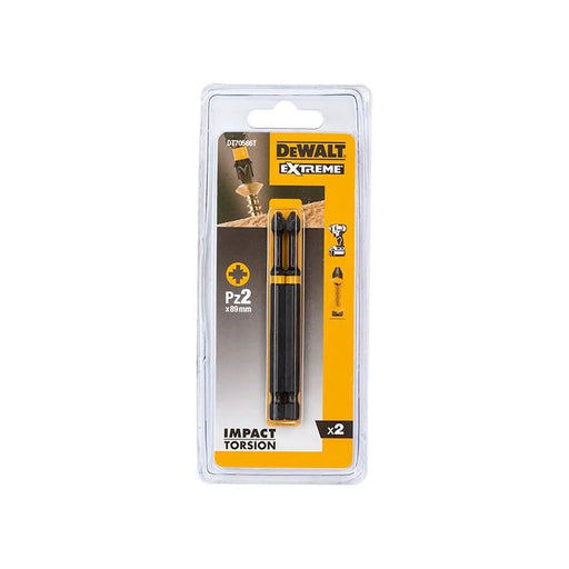 Dewalt Power Tools Extreme Impact Torsion Bits PZ2 x 85mm (Pack 2)