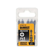 DeWALT Power Tools DeWalt Impact Torsion Bits PH1 50mm Pack of 5